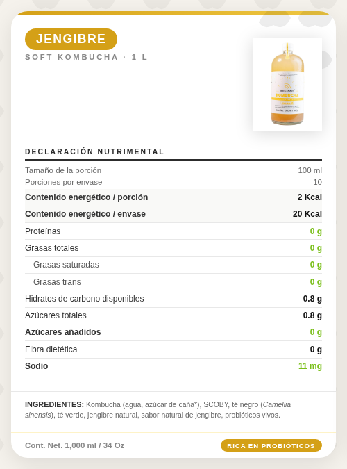 KOMBUCHA BEPLENARY DELICIOSA 1 L